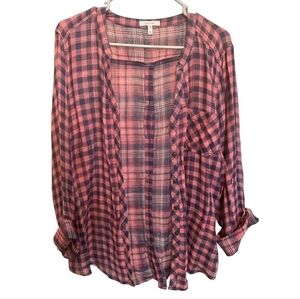 Maurices plaid button-down shirt, size M
